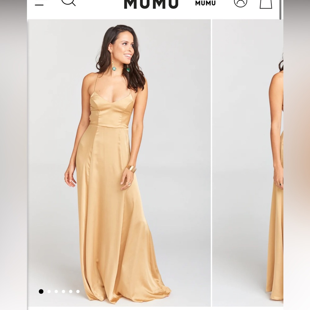 *worn once* show me your mumu true gold luxe satin dress